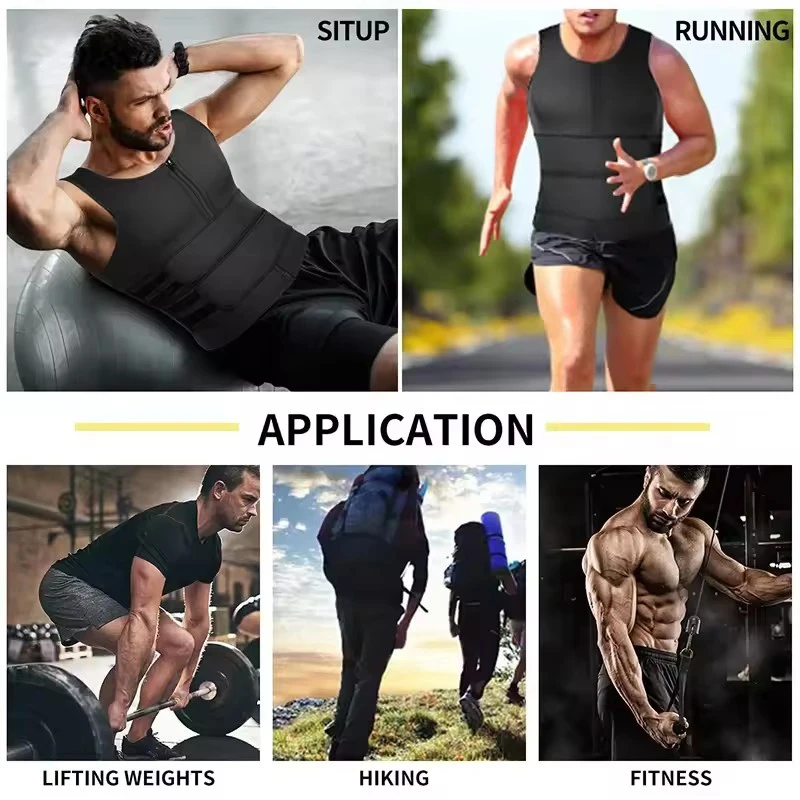 Camisas térmicas de entrenamiento para hombre, ropa moldeadora de neopreno, chaleco de Sauna, moldeador de cuerpo, chaqueta para perder peso, Top deportivo, corsé entrenador de cintura adelgazante
