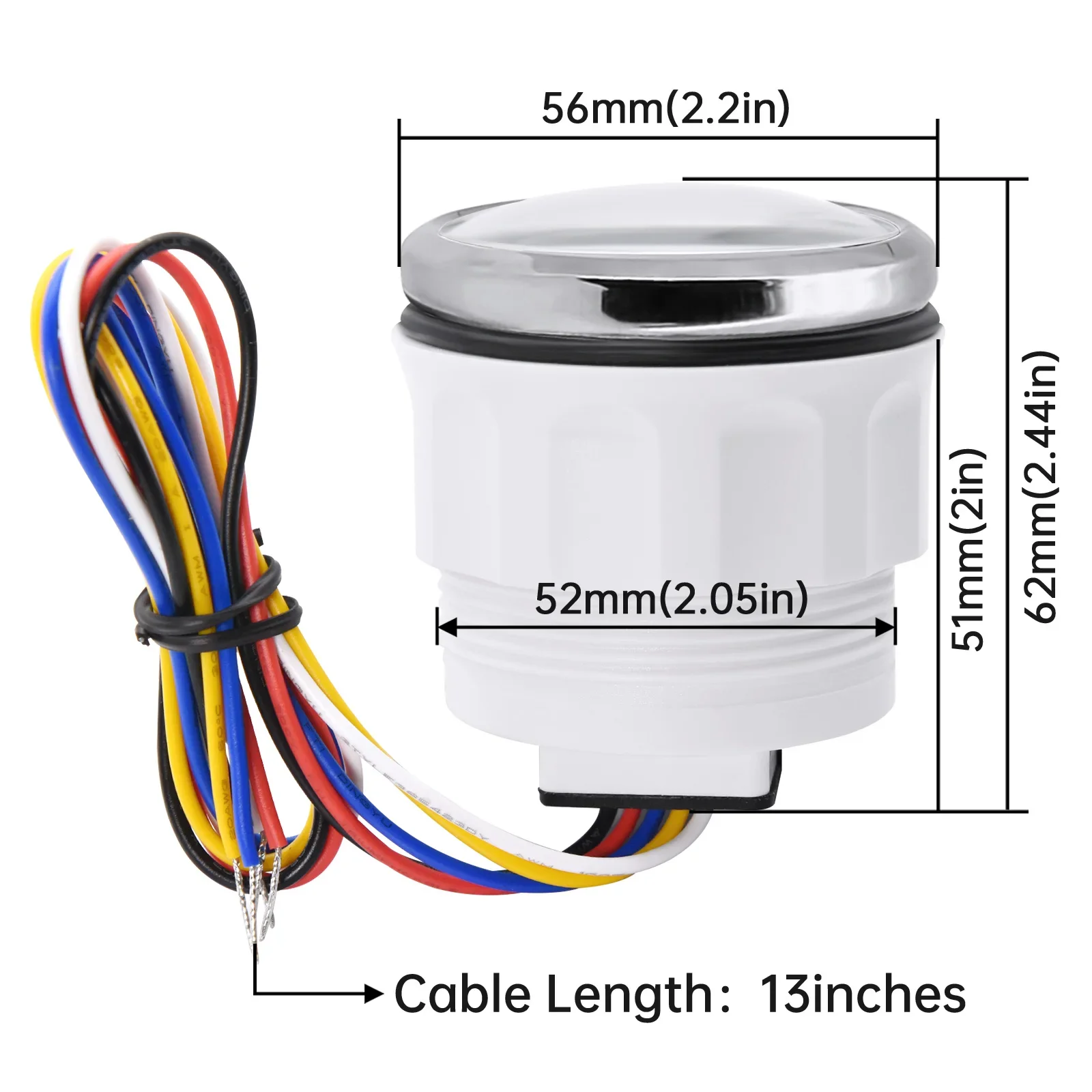 3000/4000/6000/7000/8000 RPM 52mm Tachometer Tacho Gauge Meter With 7 Color Backlight RPM Sensor for Gasoline Diesel Car Boat