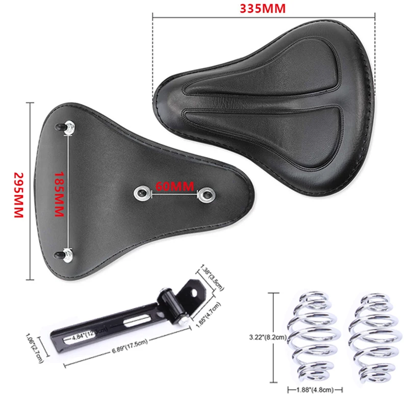 NEW  Motorcycle Retro Leather Solo Seat+3\