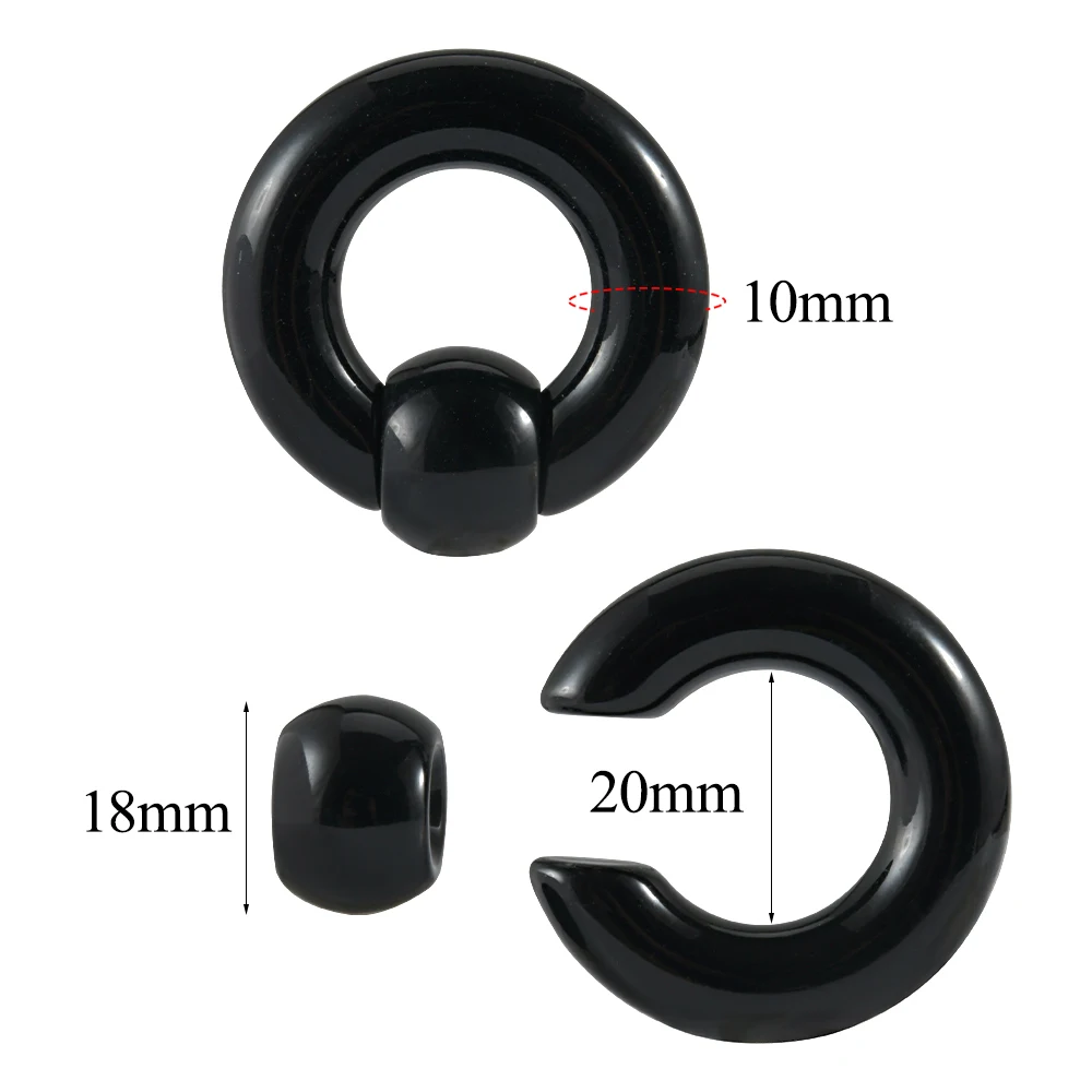 00G Acrylic Captive Bead Ring Ear Plug, Body Jewelry