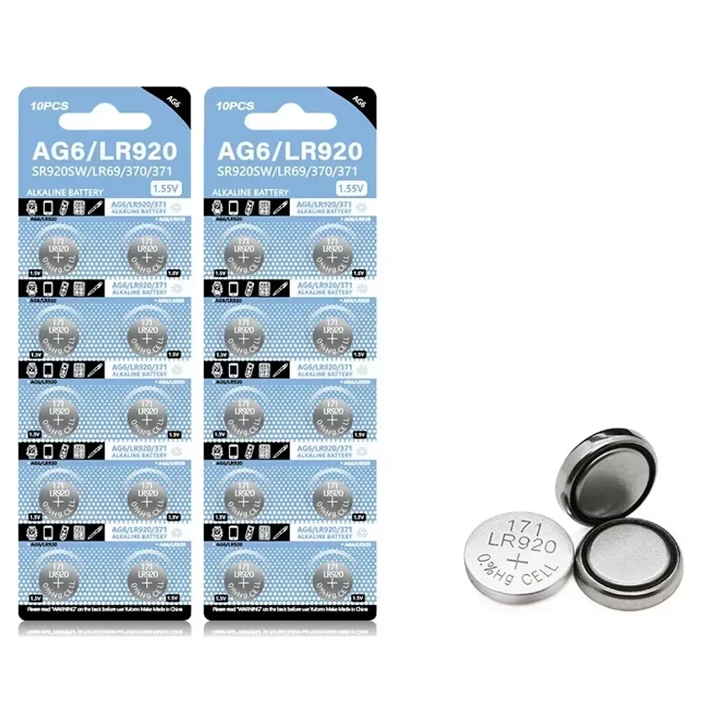 

New AG6 1.55V Lithium-ion button battery Original 371 SR920SW LR920 SR927 171 370 L921 LR69 SR920 SR920 For TV remote control