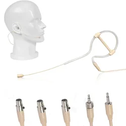 Single Ear Hook Headworn Microphone Omnidirectional Condenser Handsfree 3.5mm 3 Pin 4 Pin XLR Plug With Mic Covers