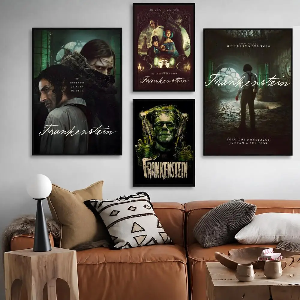 Book Frankenstein Poster Waterproof Peel‑and‑Stick Wall Sticker, Art Print for Bar Cafe Living Room