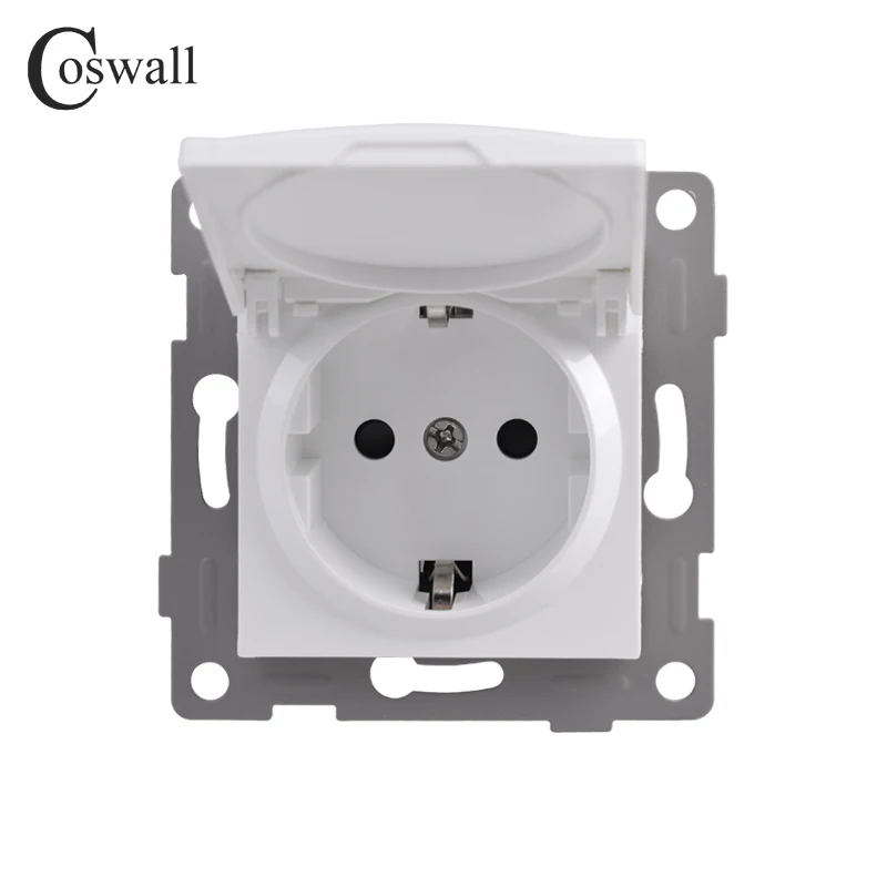 COSWALL H Series EU / Russia / French Standard Socket With Waterproof Lid Module