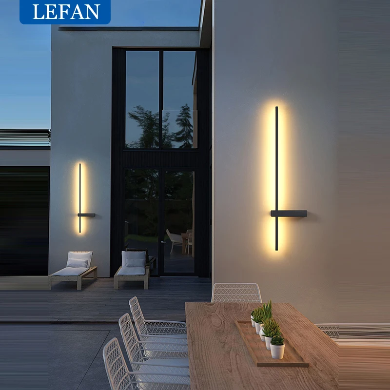 Modern IP56 Waterproof Outdoor Wall Lamp, Aluminum Wall Sconce Lighting Fixture for Porch, Patio, Bedroom and Living Room