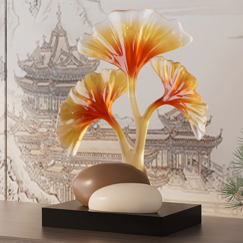 Creative Ginkgo Biloba Art Ornament Display Cabinet Decoration