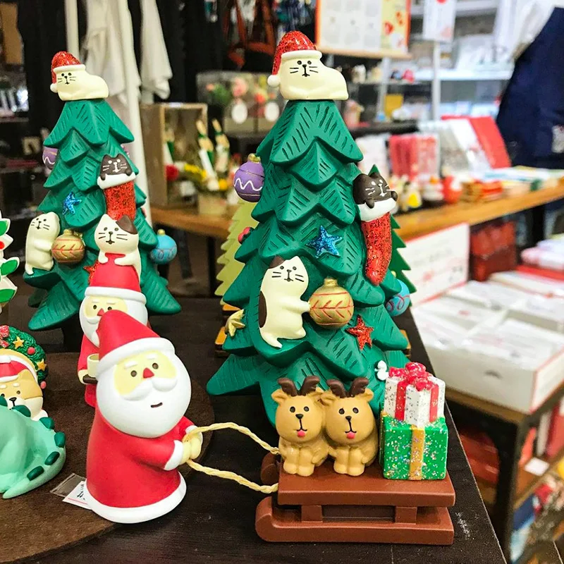 

Zakka Japan Christmas Series Scene Decoration Bookshelf Decorationt Collectible Home Decor Resin Craft Toy Japan Ornaments