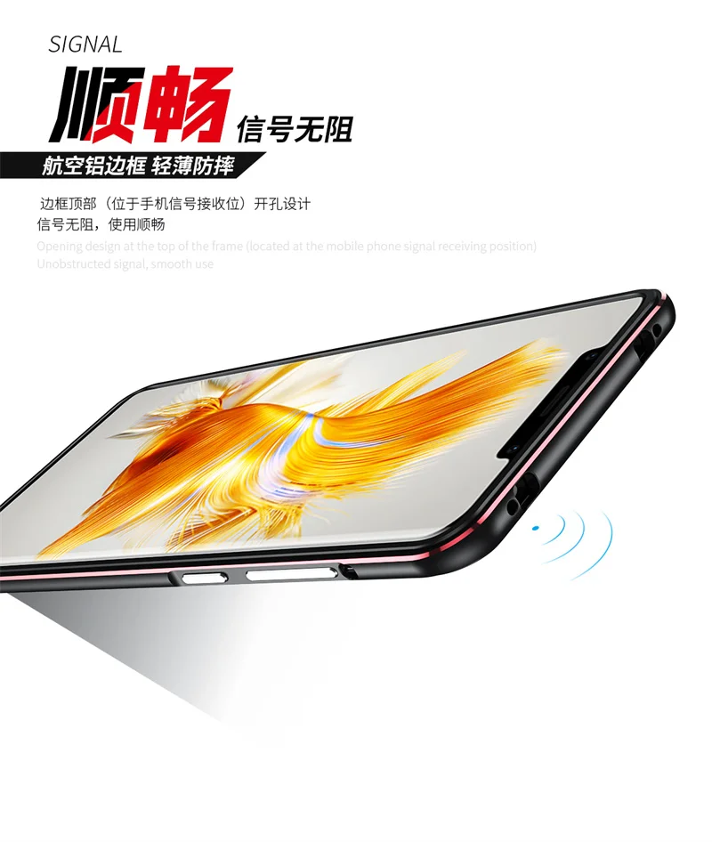 Huawei Mate 50 CET LX9 Bumper Ultra Thin Aluminum Metal Bumper Cover Case for Huawei Mate50 Pro with Metal Camera Lens Protector