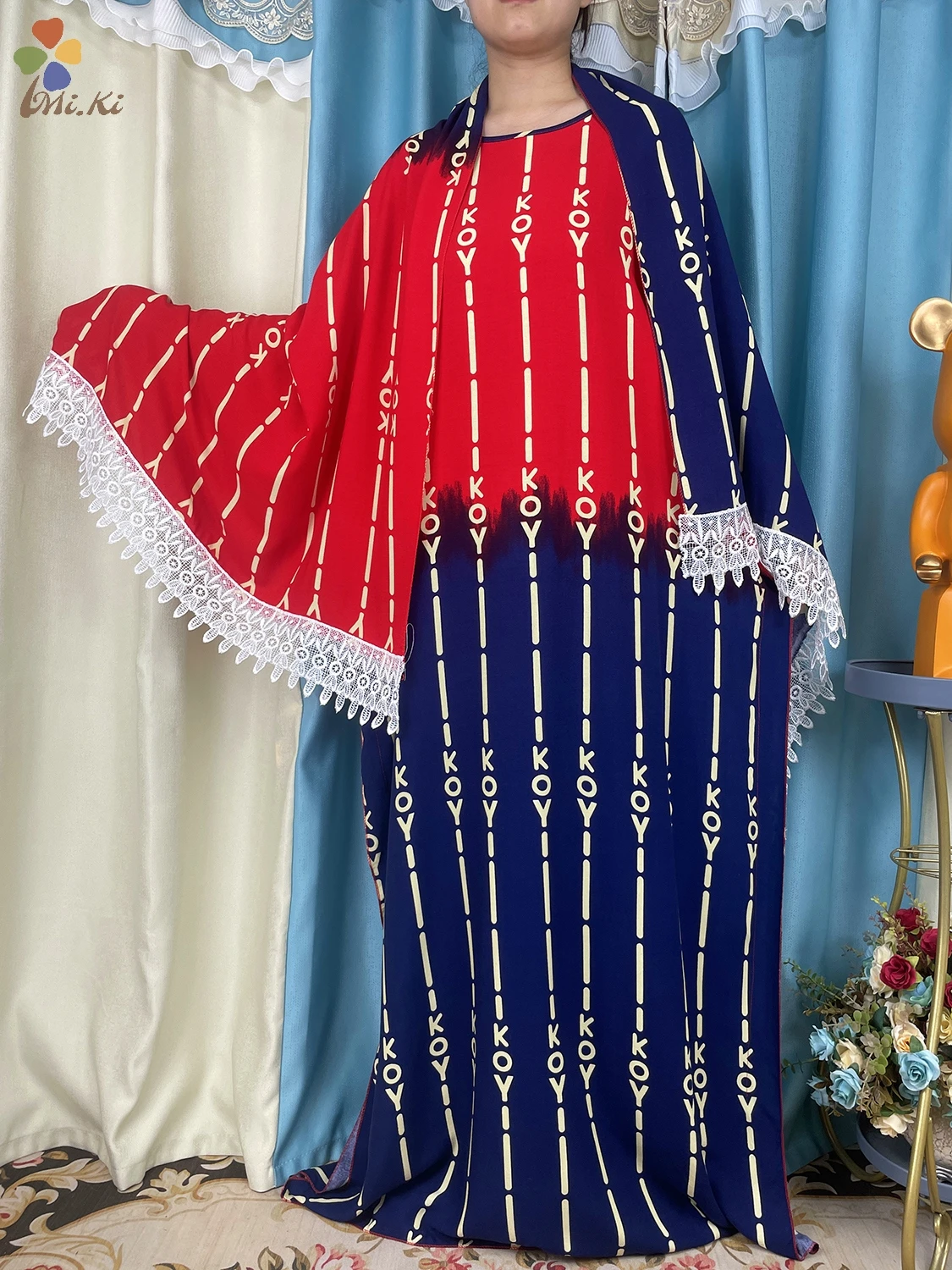 African Abaya Dress for Women Short Sleeve Dresses Solid Cotton Dashiki Loose Boubou Islam Women Dress with Big Scarf Fashion