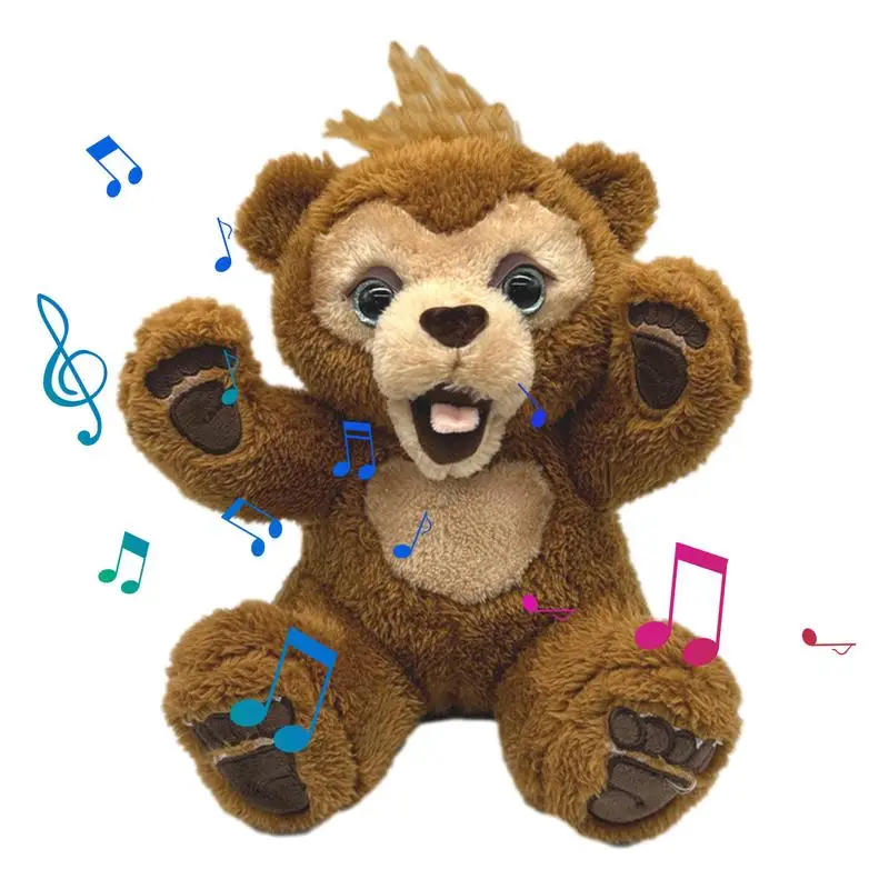 Curious Bear Plush Toys With Sound For Kids Children Birthday For Children Interactive Plush Toy Charged Bear Cute Bear Christms