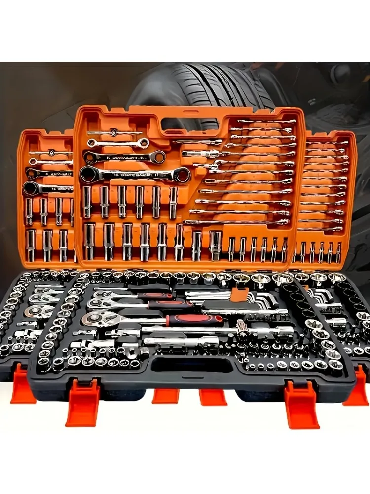AliExpress NONE 151/46-Piece Premium Automotive Tool Kit or a wet wipe | Ratchet Torque Wrench Ultra-Portable for Auto/Bike/Motorcycle Repair