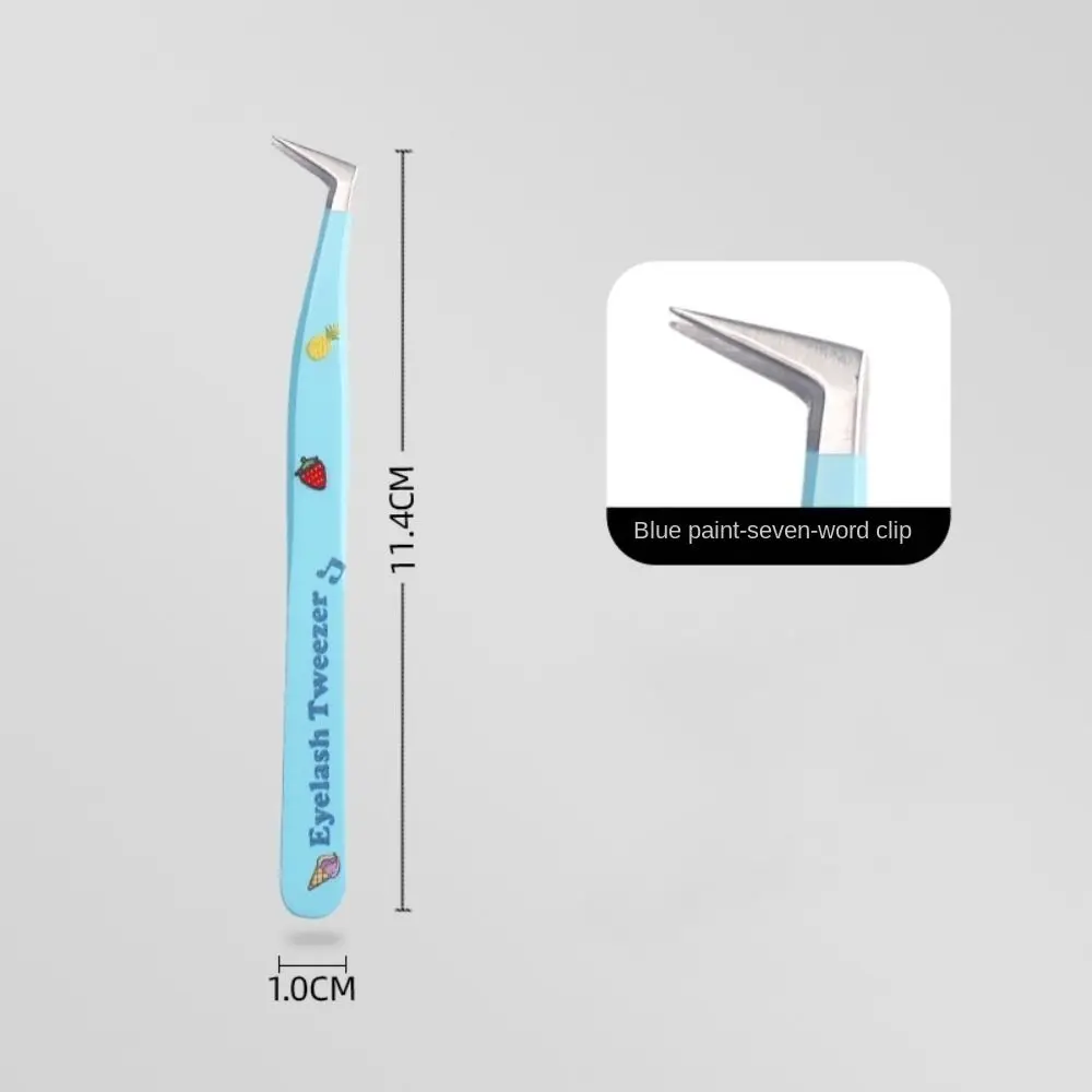 7 tipos de pinças de cílios postiços anti-estáticas de aço inoxidável 3d cílios extensão pinça pincet tira curvada ferramentas de maquiagem