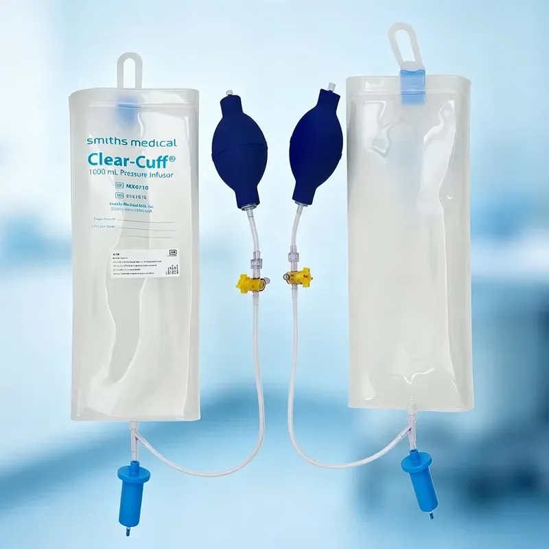 Medical MX4710 1000ml Polyurethane Clear~Cuff Pressure Infusor Reusable Manual Bag Built-in Pressure Gauge fast shipping