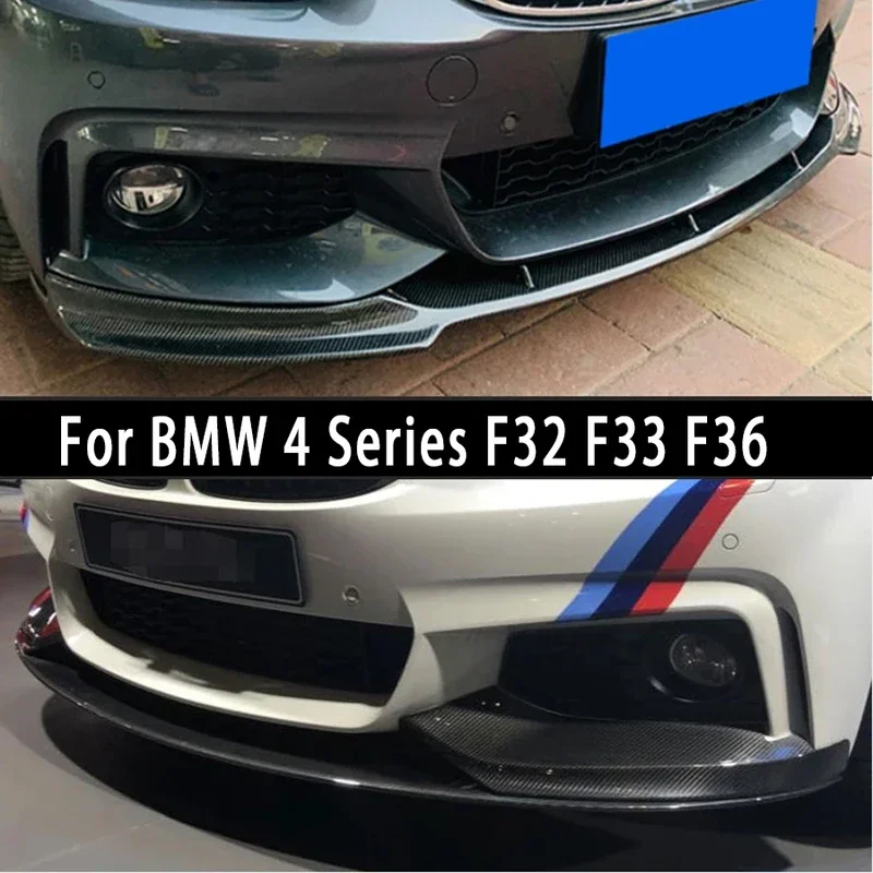 For BMW 4 Series F32 F33 F36 420i 430i M Sports Carbon Fiber Car Front Bumper Lip Front lip Front Diffuser Chin Spoiler Body Kit