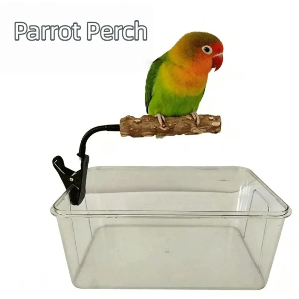 New Wooden Parrot Perch Stand Adjustable Height Durable Parrot Stand Bendable Multi-functional Pet Bird Claw For Cockatiels