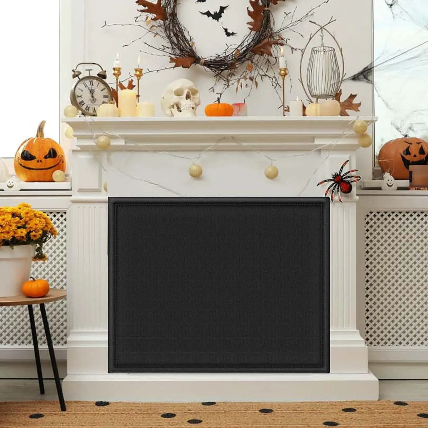 Magnetic Fireplace Cover, Fireplace Blocker Blanket Stops Heat Loss, Adjustable Fireplace Draft Stopper with 12 Magnets for