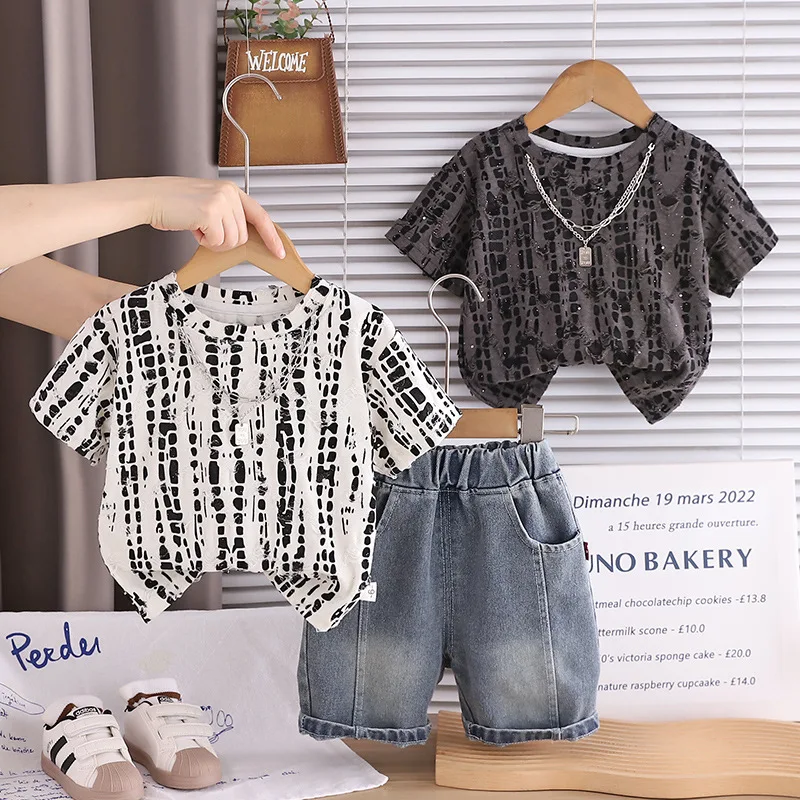 

Детская одежда, детская одежда, костюм, костюм для маленького мальчика, летние детские хлопковые модные футболки и шорты, комплект 1-5 лет