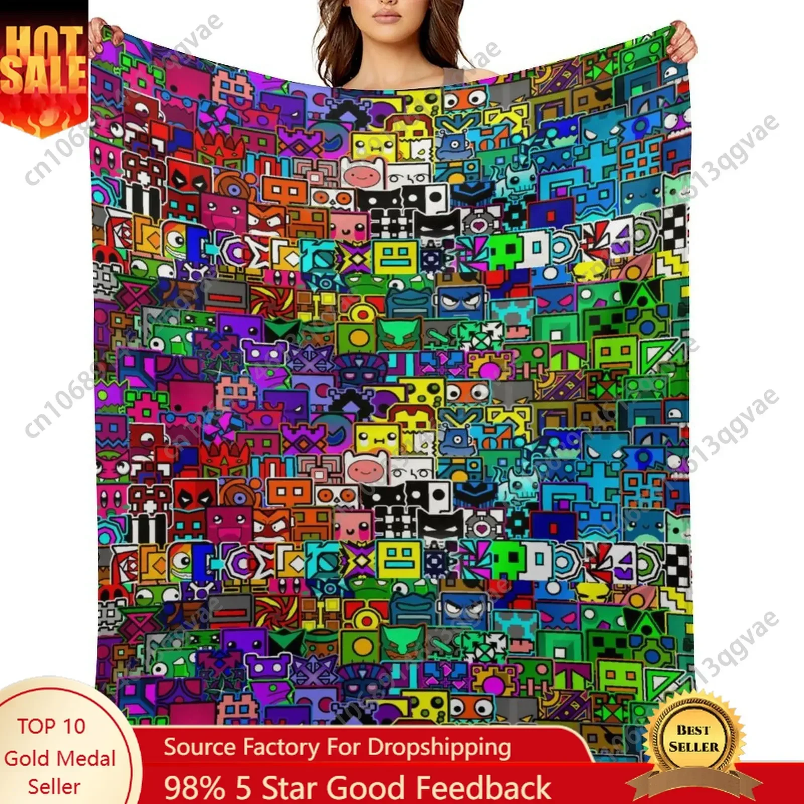 Geometry Dash Flannel Blankets Are Soft Comfortable and Warm Perfect for Winter Naps Homes Offices Travel Camping and More