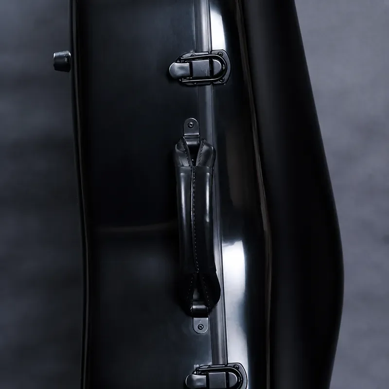 Ultra Light Cello Case 4/4 Size Pure Black with Strap Durable Hard Shell Protective Gig Bag for Full Size Cello Travel