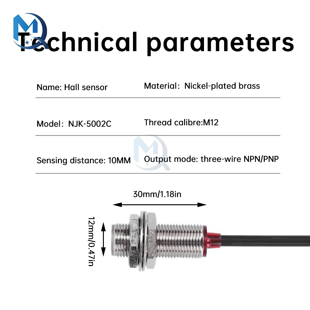 DC12-24V 5-Channel Tachometer Non-Contact Motor RPM Tachometer Hall Sense Stop Meter with modbus Function