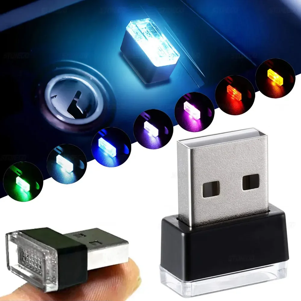 Mini USB LED Auto Interior Atmosphere Light Emergency Lighting for Interior Environment Auto PCComputer Portable Light Plug Play