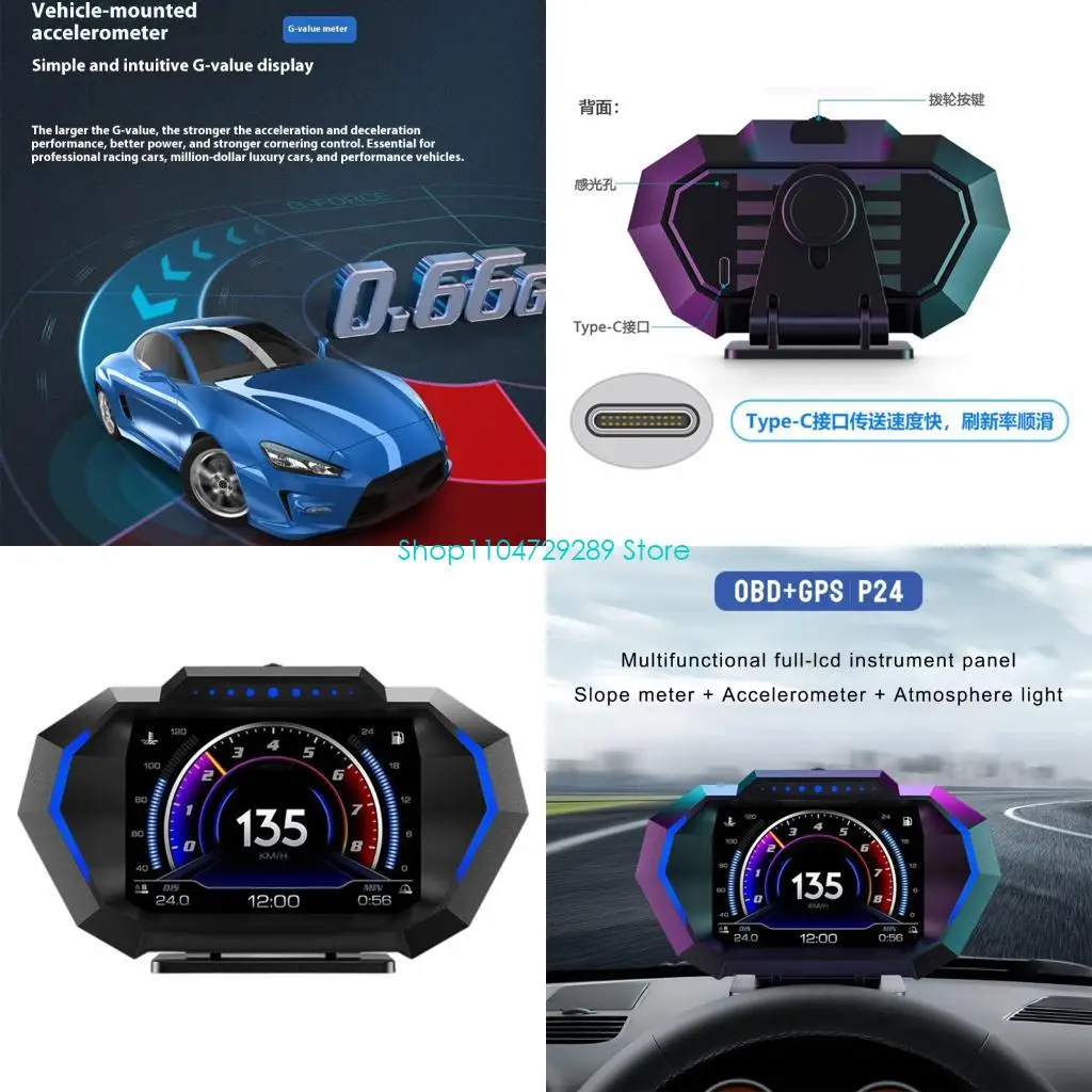 

D8KE в реальном времени Проектор автомобилей HUD -дисплей HUD с датчиком наклона и скоростными сигнализациями