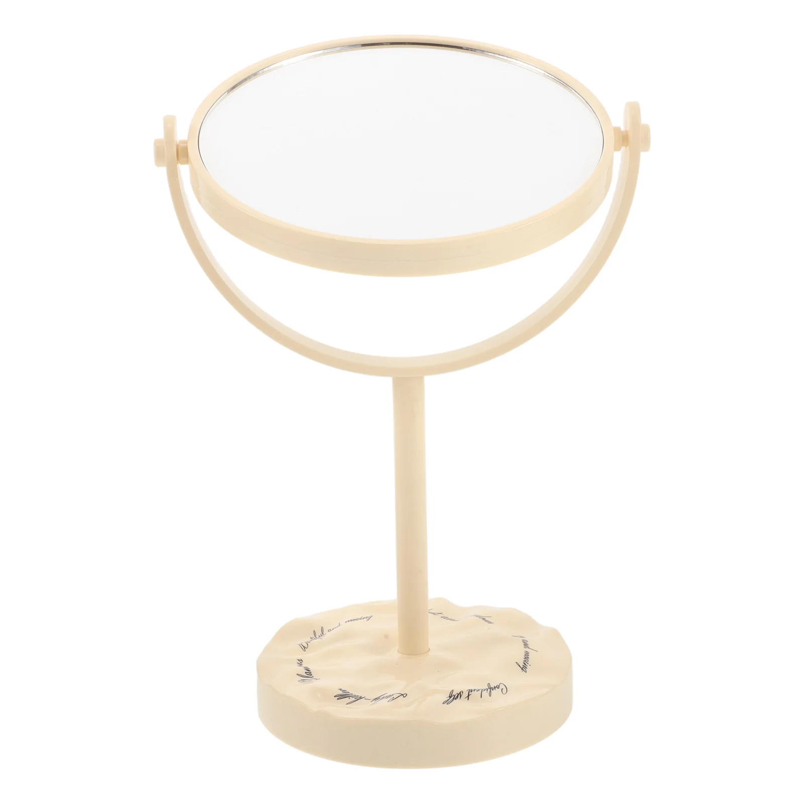 

Freestanding Double Sided Table Mirror Vintage Makeup Mirror with Magnification Rotatable Stand for Countertop Dorm Grooming