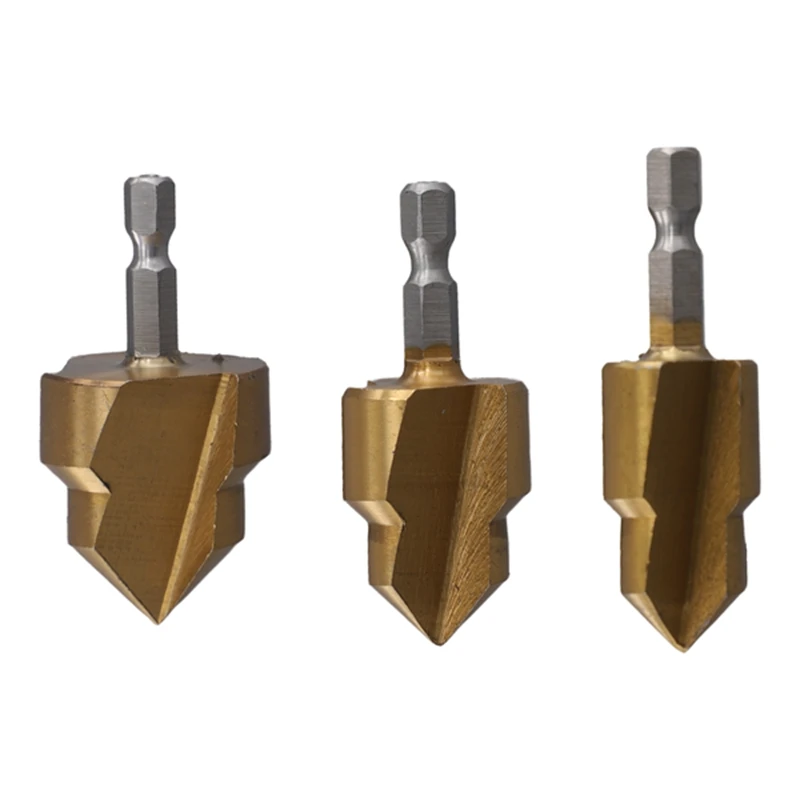 

PPR Lifting,3 Blades Stepped Drill Bit,Hexagon Shank Water Pipe Connection Tool 20/25/32Mm,Plumber Repairing Power Parts