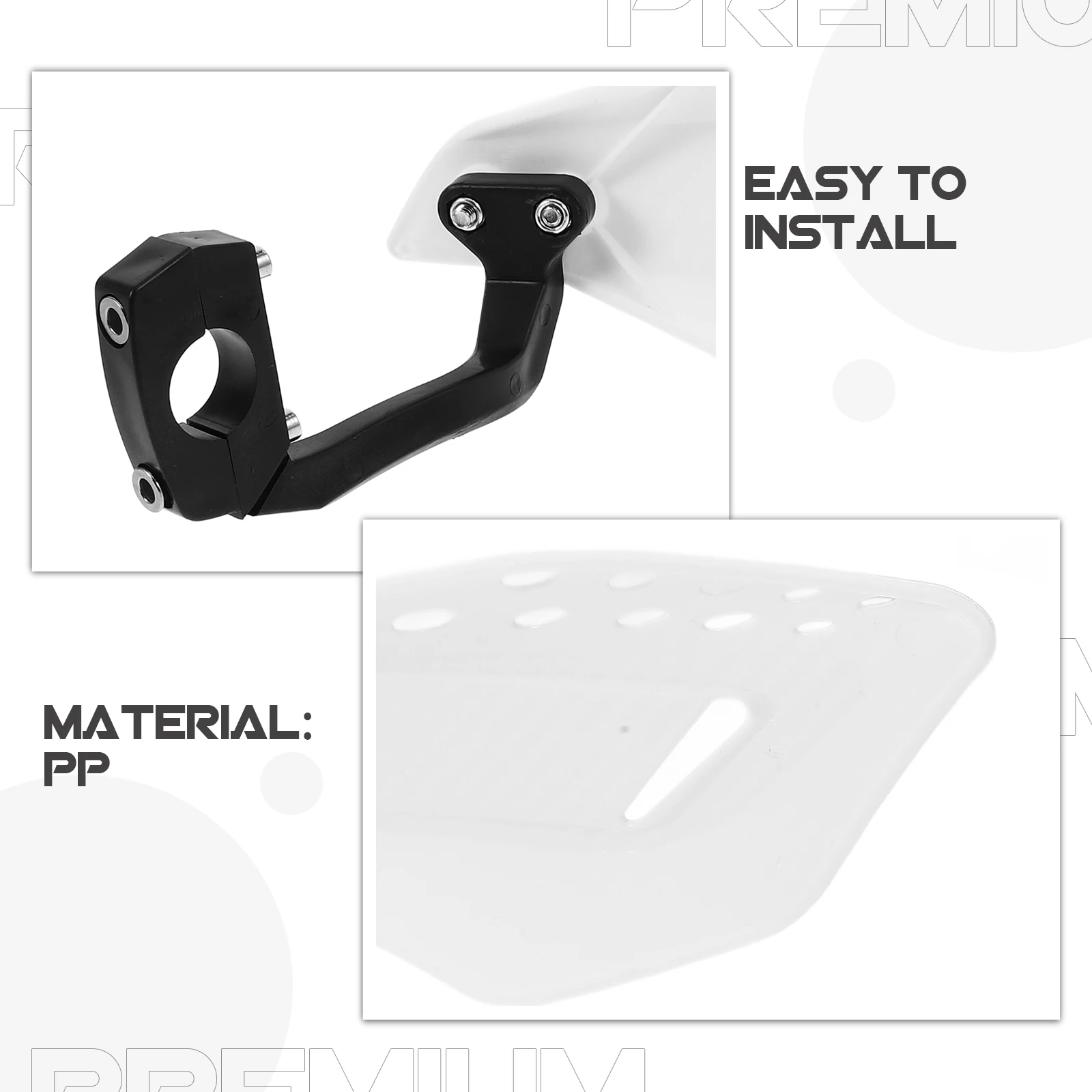 

Motorcycle Handguards Wind Protector Sturdy PP Handlebar Guards Durable Impact Resistant for Off-Road Bikes Hand Guard