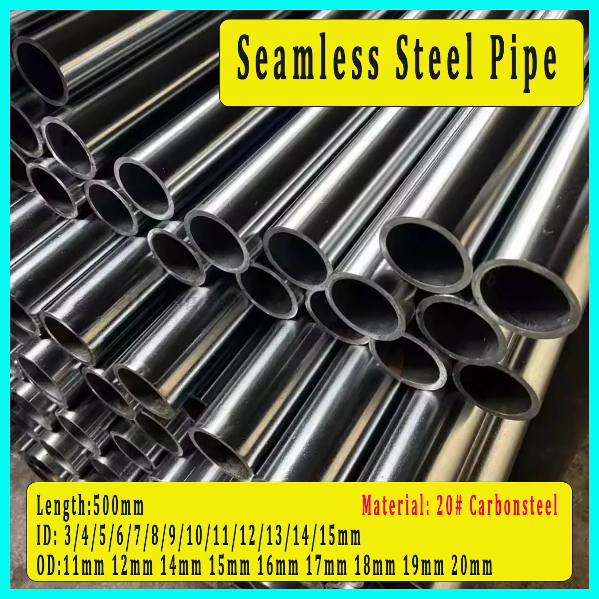 500mm Seamless Steel Pipe, OD 11-20mm Precision Capillary Tube, High Hardness Hollow Steel Sleeve for Industrial Hardware DIY