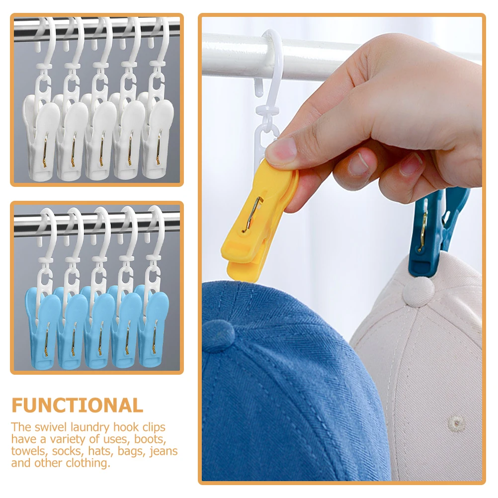 

30pcs Storage Hoist Clamps Heavy Duty Hooks Clip Set for Clothes Hat Drying Laundry Closet Home Office Garden Shed Use