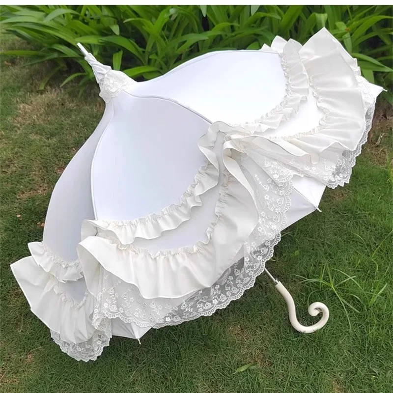 

Pagoda lace color glue sunscreen lady umbrella high value lolita flower wedding photography umbrella girl