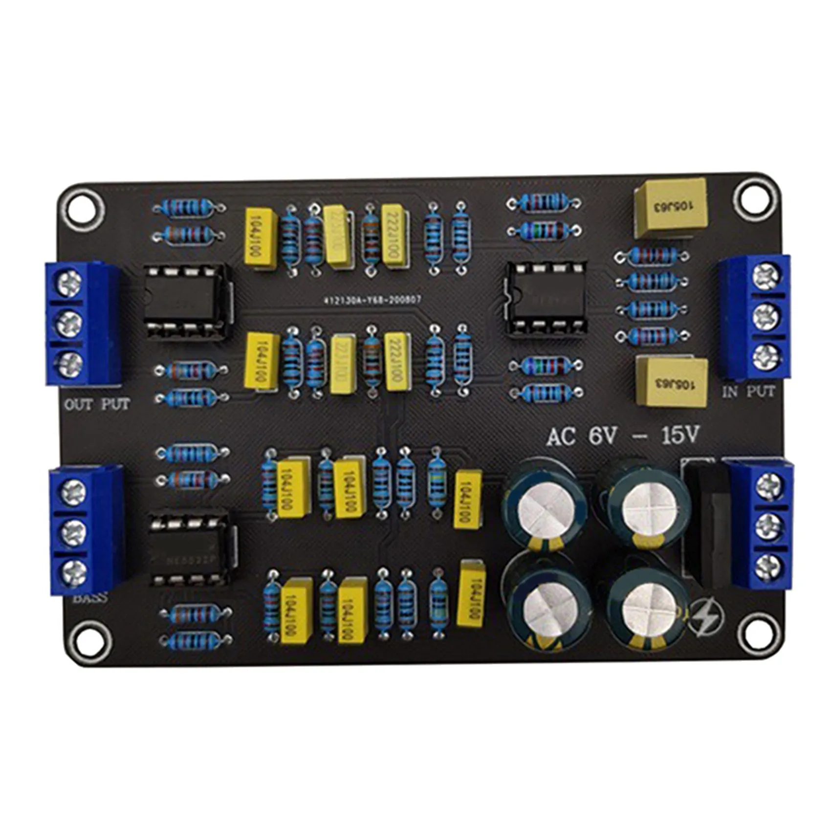 4 個 2 ウェイアクティブクロスオーバーフィルター高音低音オーディオスピーカー周波数分周器 NE5532 プレチップ付き修正されたオーディオ-BCBW