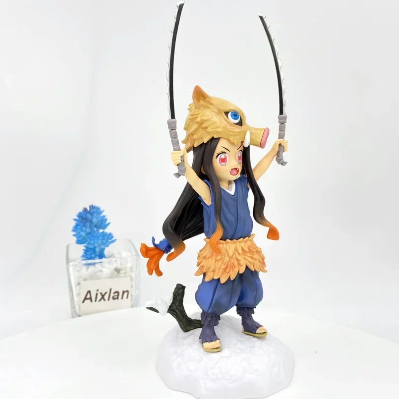 Aixlan Kamado Nezuko Figure Hashibira Inosuke 19cm PVC Action Figure Amine Thanksgiving Gift Collectible Figurine