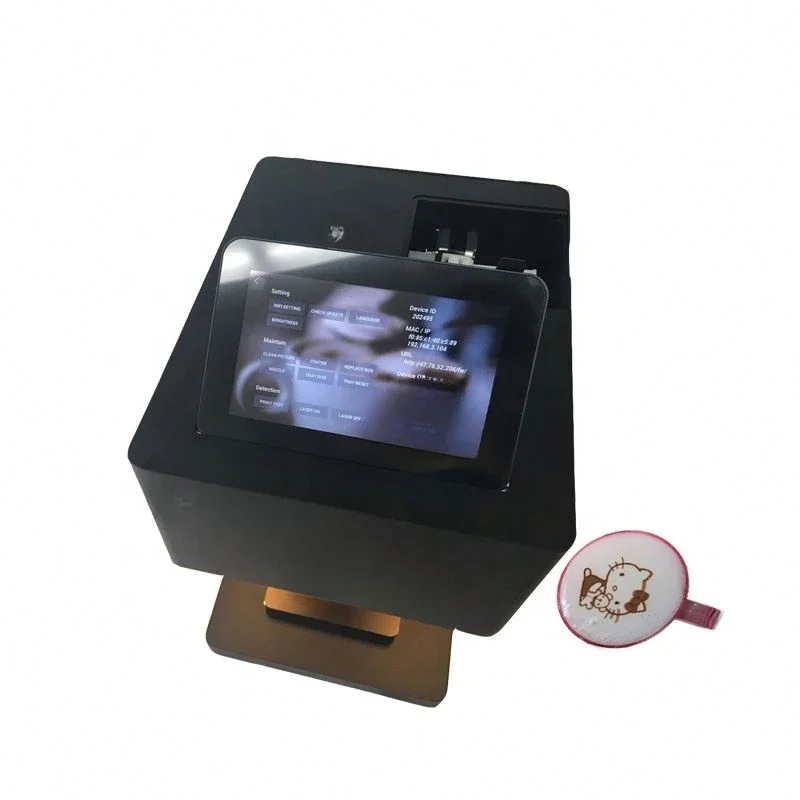 Full color printing coffee pulling machine with compact design and just need to contact WIFI to use easy to operation