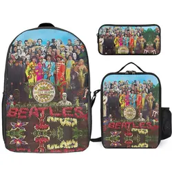 Guitarist Casual The Beatle Handsome Excellent Musician 6 3 in 1 Set 17 Inch Backpack Lunch Bag Pen Bag  Firm Rucksack Cosy Spor