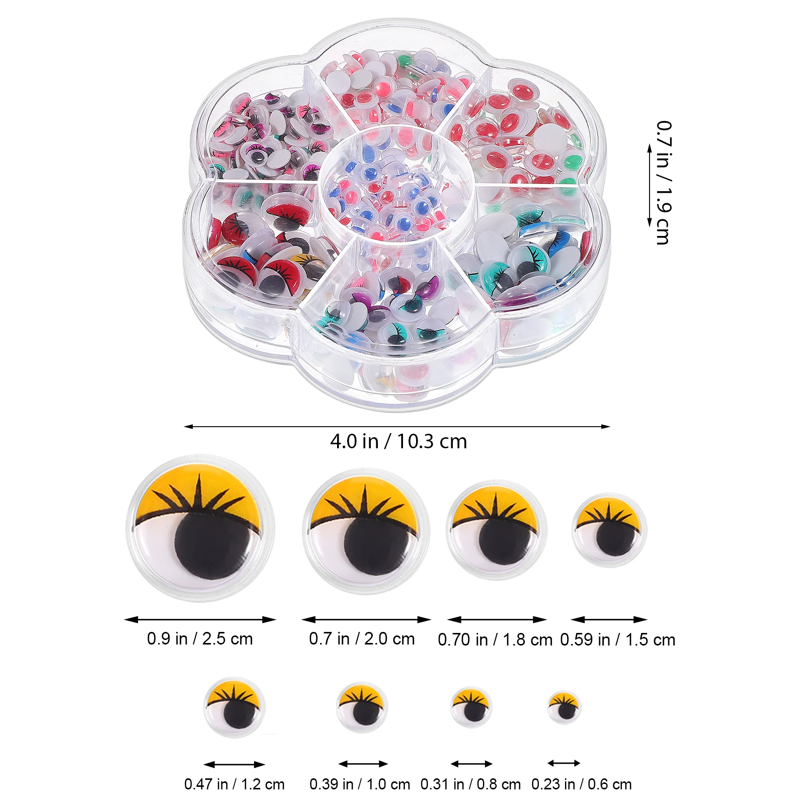 

600 Pcs Colorful Eyeball Patches Self Adhesive Eyes Crafts Eyelash Googly Self-adhesive Fake Tiny Child