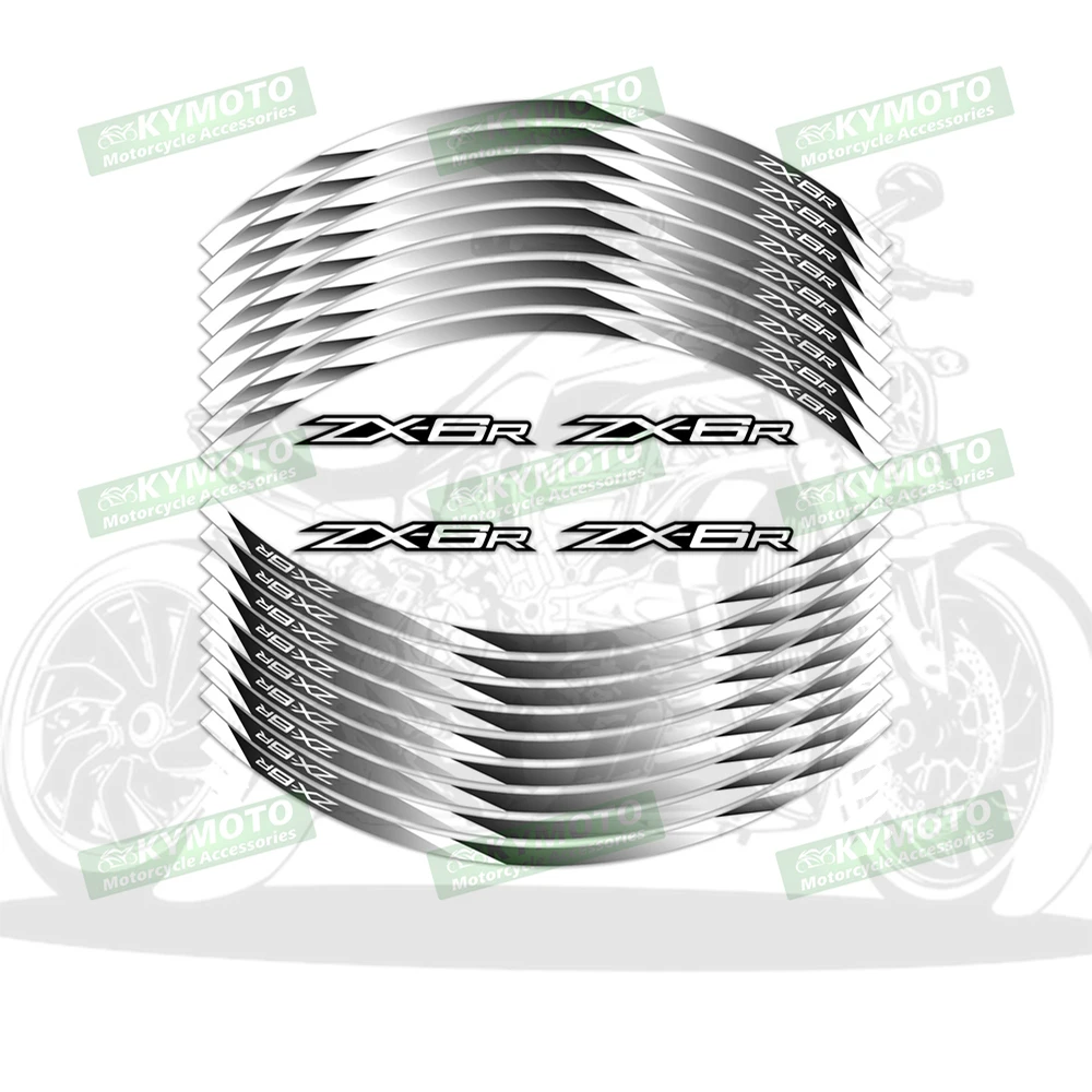 

Аксессуары для мотоциклов ZX-6R ZX6R, 17-дюймовые наклейки на передние и задние колеса, обтекатель колеса, модифицированные светоотражающие полосы, наклейки