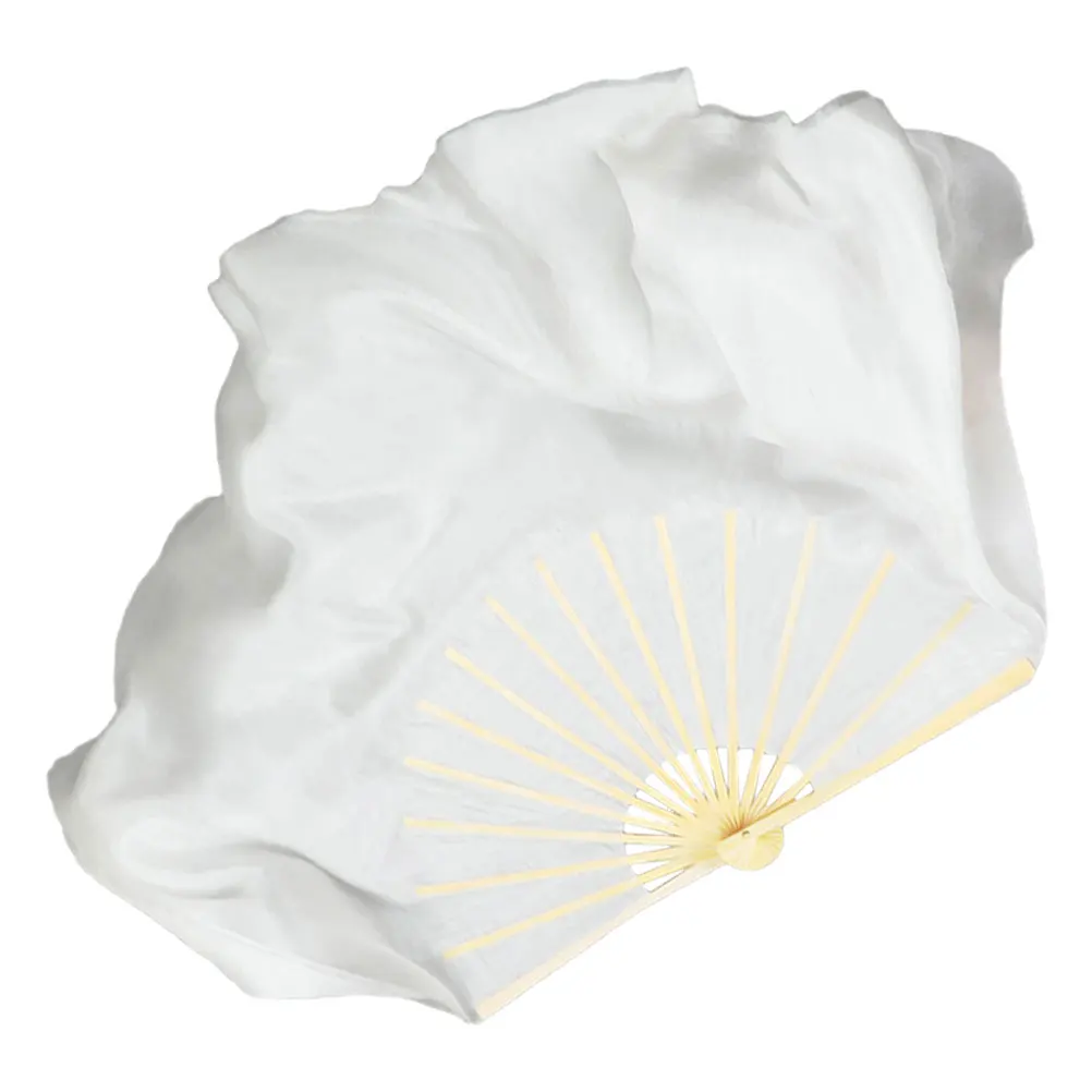 

Long Silk Fan 1.8M Pure White Simulated Silk Foldable Dance Fans for Square Belly Dancing Lightweight Handheld
