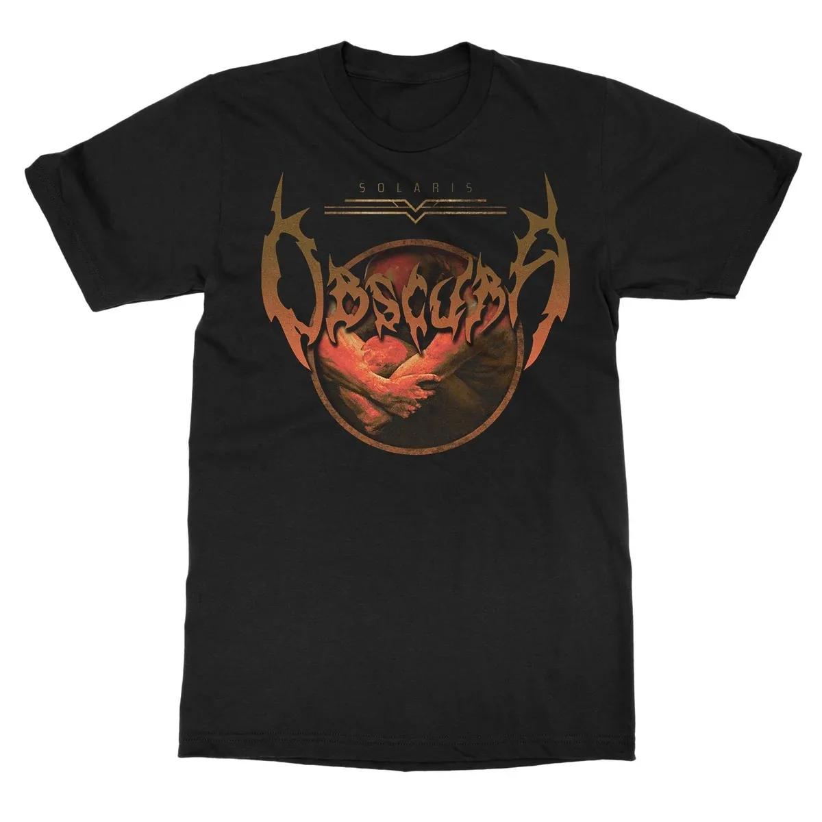 Alien Creature Front Print Lyric Verse Back Print Unisex T‑shirt, Obscura Technical Death Metal Band Fan Daily Casual Top