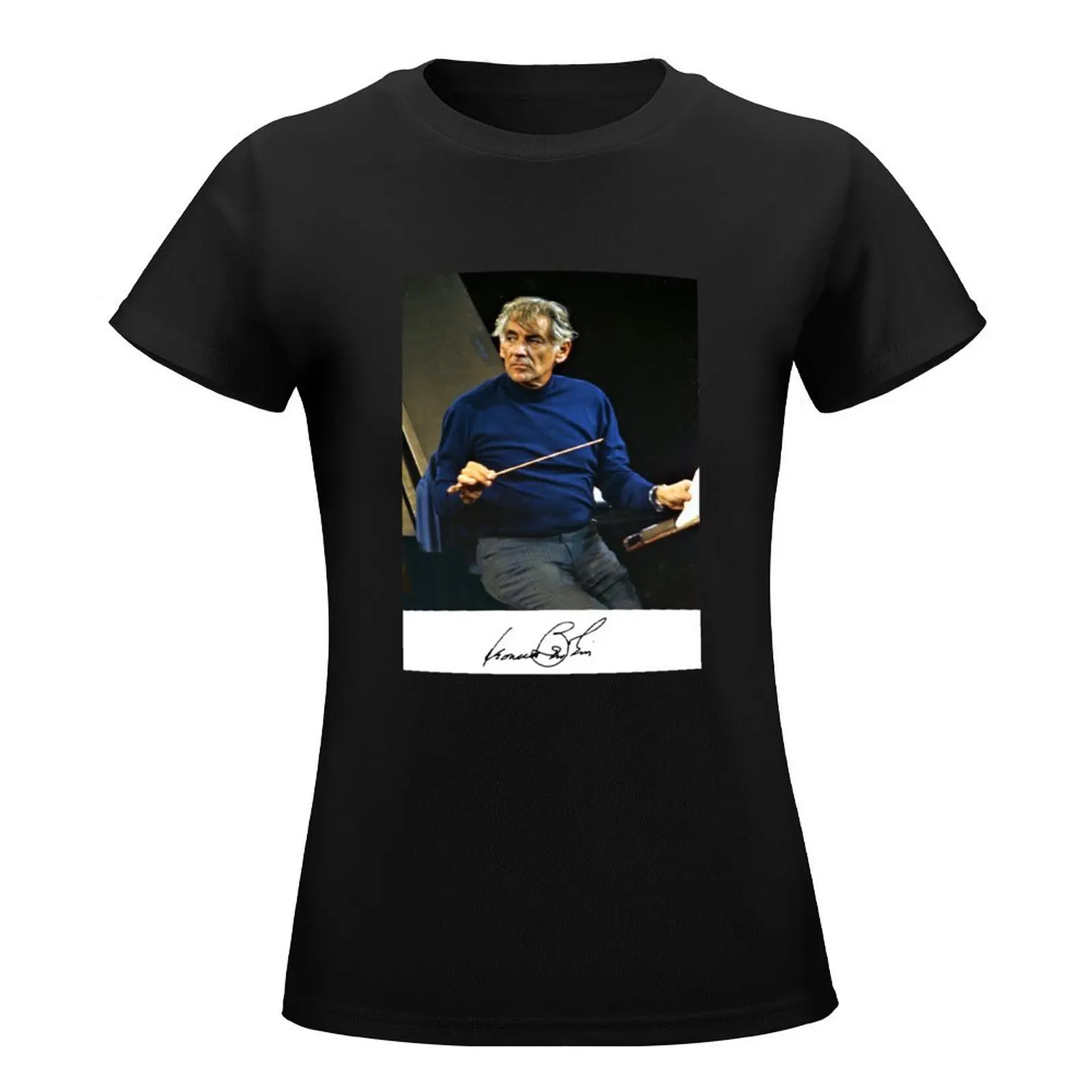 Leonard Bernstein Signature Portrait T-Shirt female vintage clothes summer blouses woman 2024