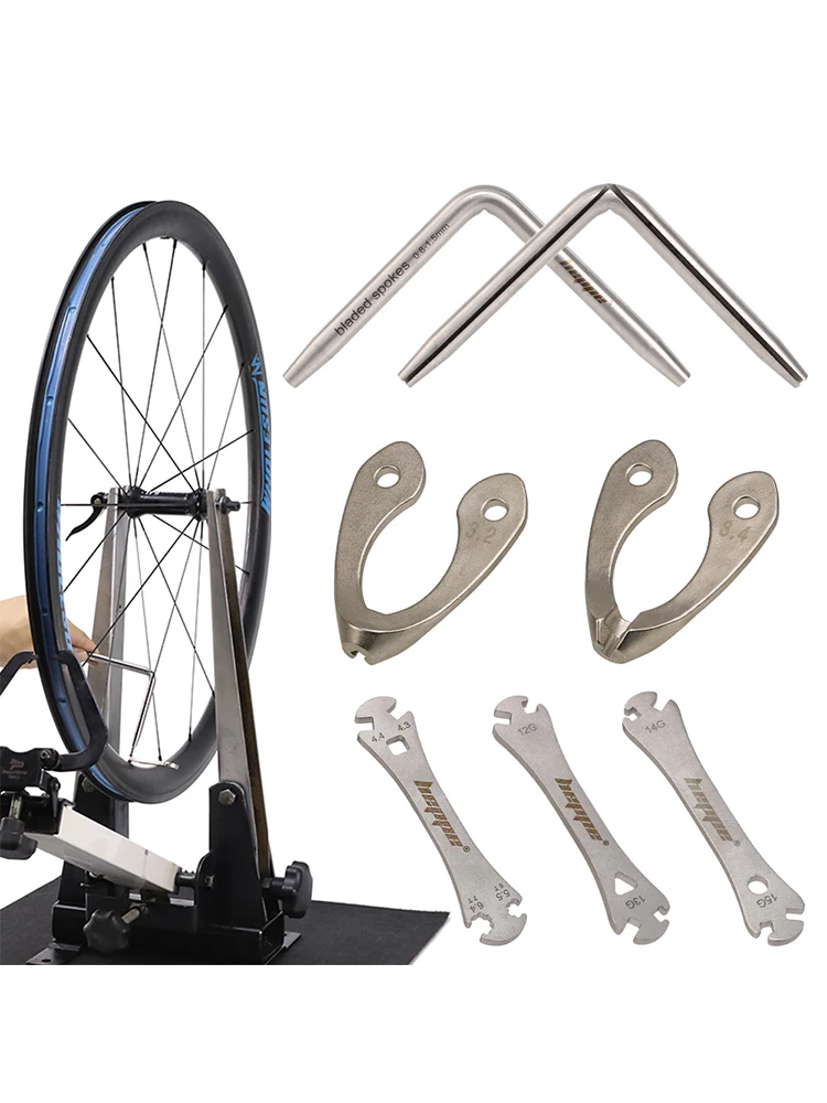 AliExpress heppe HEPPE Bike Spoke Tension Adjustment Tool Stainless Steel Spoke Nipple Wrench Bladed Spoke Holder Bike Wheel Spoke Weaving Tool
