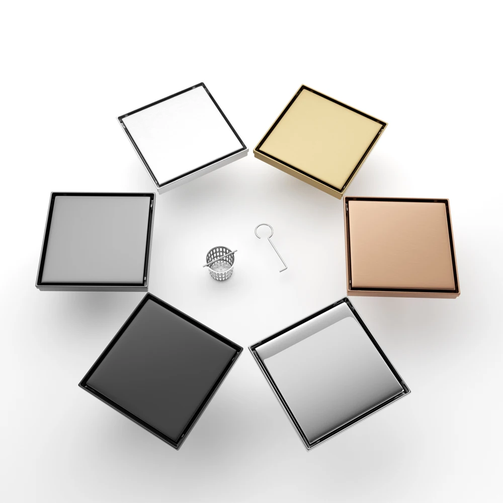 Custom Stainless Steel Square and Linear Floor Drain Multiple Styles and Colors Available