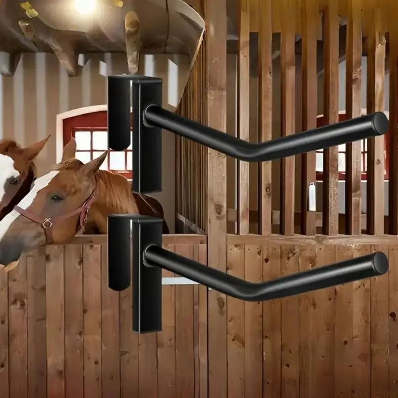 M5TC Heavy Type Iron Saddles Hanger Durability Coated Iron Horses Gear Rack for Home Farm Travel Horses Gear