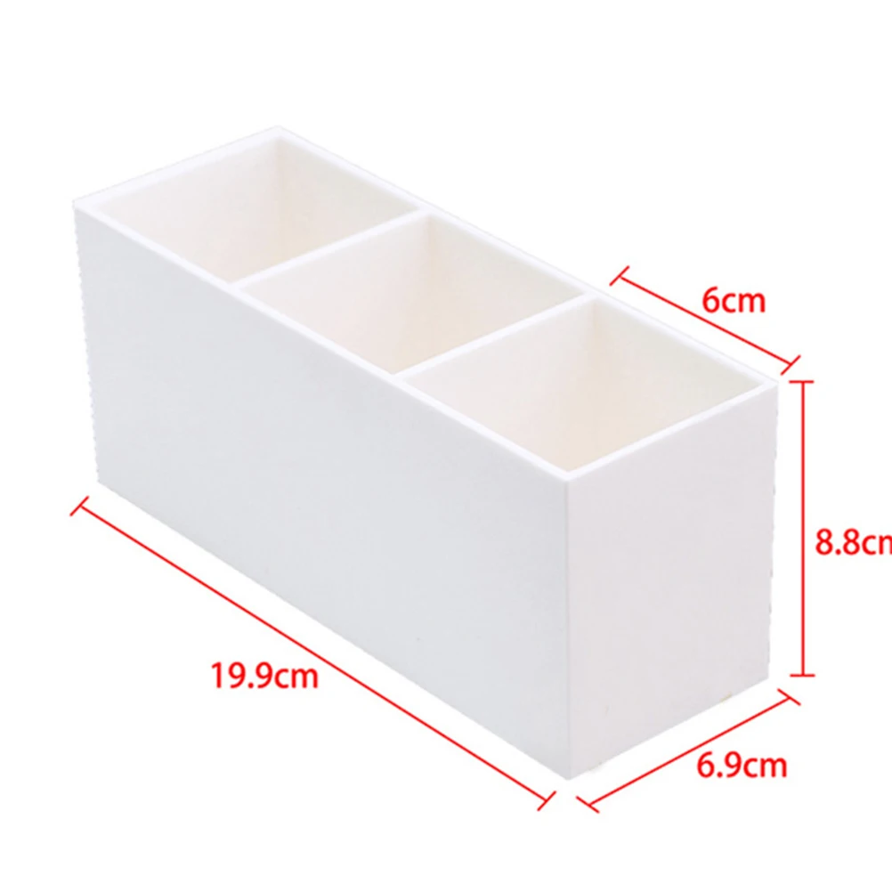 

Acrylic Holder Durable Three Compartments Storage Box Makeup ganizer Desktop Makeup Pen ganizer Pen Case Display
