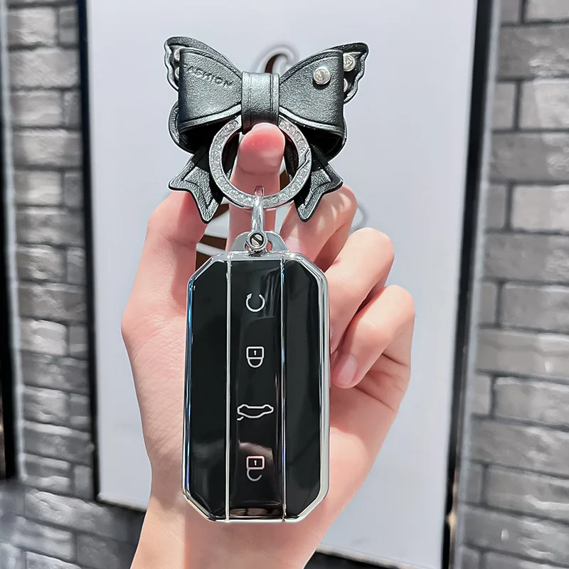 Car TPU Smart Remote Key Cover Case Chain For Chery Jaecoo J5 J7 2025 Interior Accessories Key Protective Key Stylish
