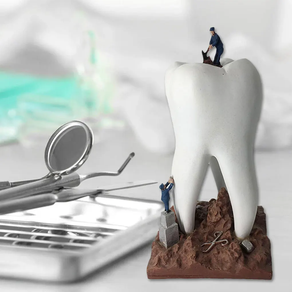 Resin Dental Figurine – Gift For Dentists And Dental Clinics Materials Exquisite Office Decor Gift Decoration Desk Decor white