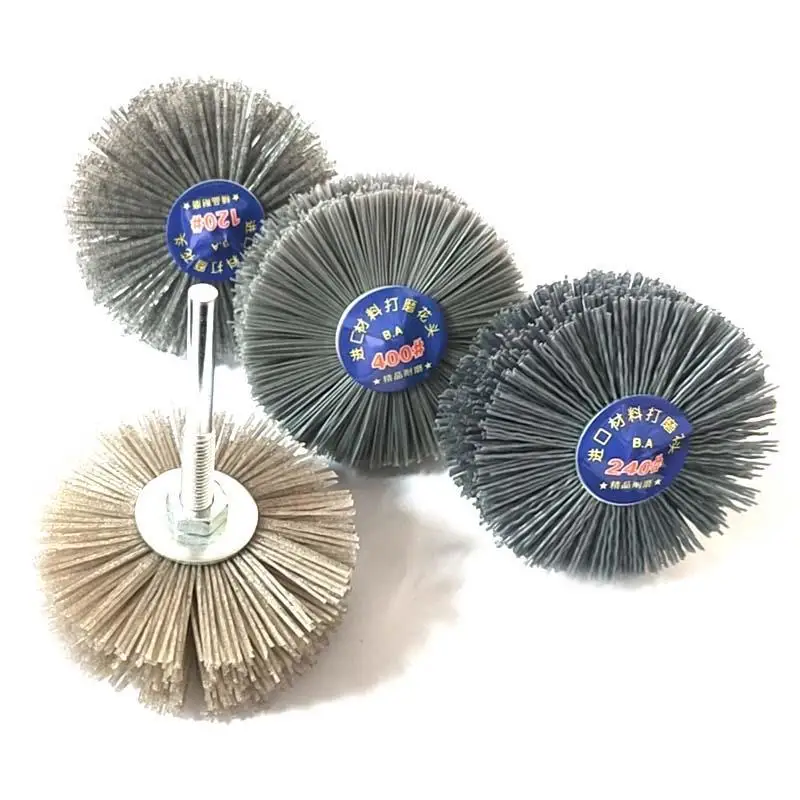 

1 pieces 80*35*6mm Drill Abrasive Wire Grinding Wheel Nylon Bristle Polishing Brush for Wood Furniture Mahogany Finishing