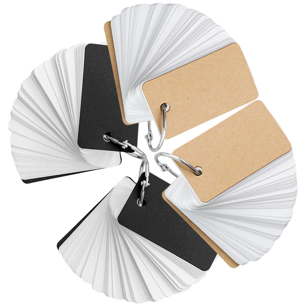 

4pcs Word Memo Blank Flashcards Note Stationery Simple Blank Memory Cards Memo Cards Portable Notepads Students