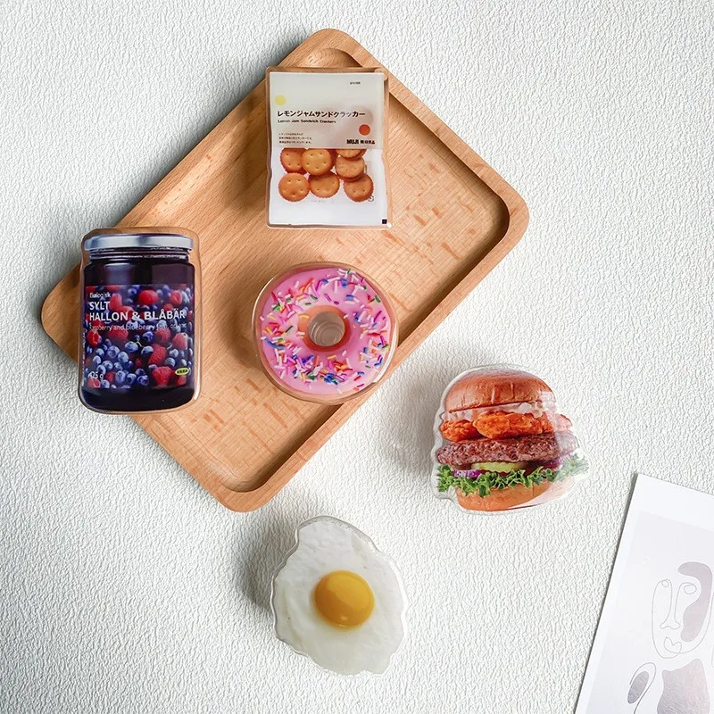 

Humburger Egg Donuts Mobile Phone Holder Bracket For iPhone 15 14 Phone Accessories Holder Ring Support Stand Grip Tok Gift